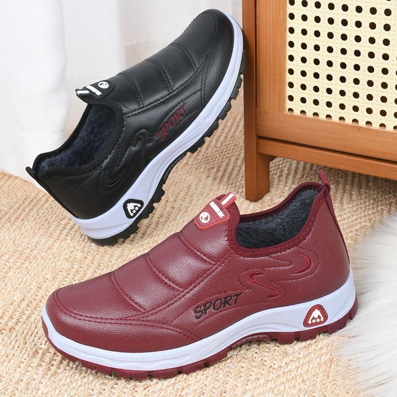 Sněhule Dámské Boty Teplá plyšová kožešina Kotníkové boty Zimní Dámské Nazouváky Ploché Neformální boty