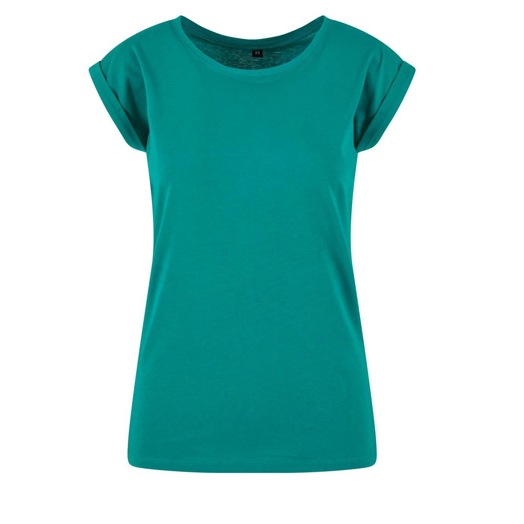 Build Your Brand Womens/Ladies Cotton Extended Shoulder T-Shirt