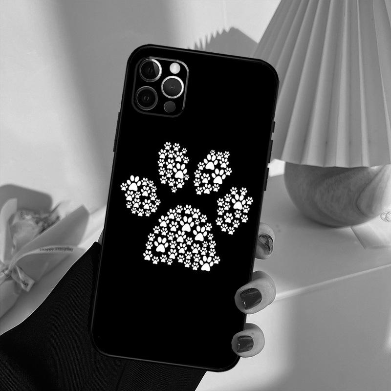 Dog foot Paw Colorful Pattern Case For iPhone 11 12 13 14 15 16 Pro Max Cover For iPhone 13 12 Mini XR X XS Max Plus