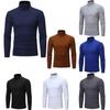 Męski sweter z golfem, slim fit, z długim rękawem, swobodny, wysoki kołnierz, pulowerowe topy, podstawowe golfy, t-shirty slim fit
