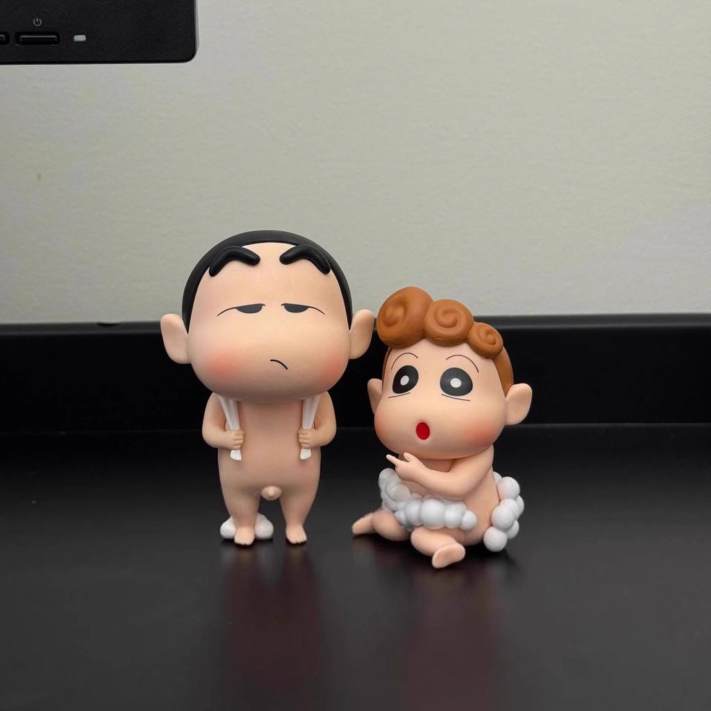Crayon Shin-chan bath accessories, small figures, bathroom decorations, trendy toys, creative gifts for male and female friends
