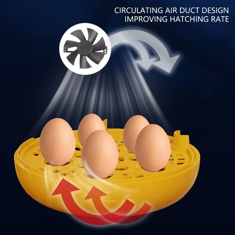 Eggs Incubator 5 Eggs Incubators for Hatching Eggs Heat and Humidity Control 5 Eggs Fully Turnning Poultry Hatcher