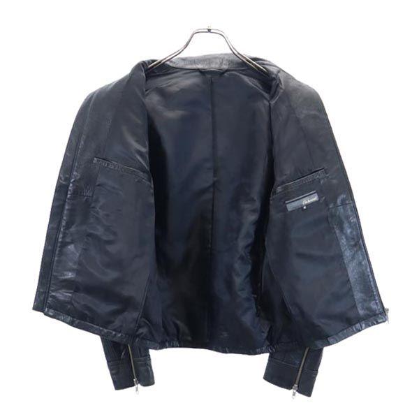 ON BOARD Sheep Leather Leather Jacket M Black High Neck Men's Used