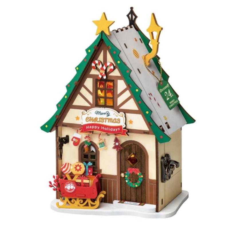 Robotime DIY Miniature House Kit Decoration Christmas Fireplace Mini House Building Craft Kits for Adults Gift For Christmas