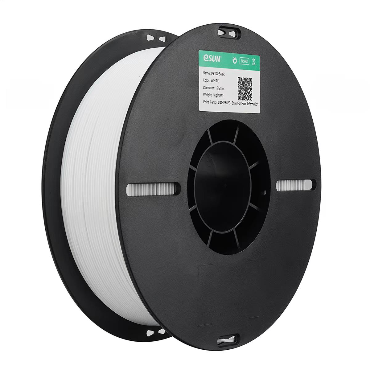 ESUN PETG-Basic 3D Printer Filament 1.75mm 1KG FDM Bambu Lab Extruded 240-260 PETG Printing Filaments Plastic Rod PETG&3D Printing Filaments&PETG белый