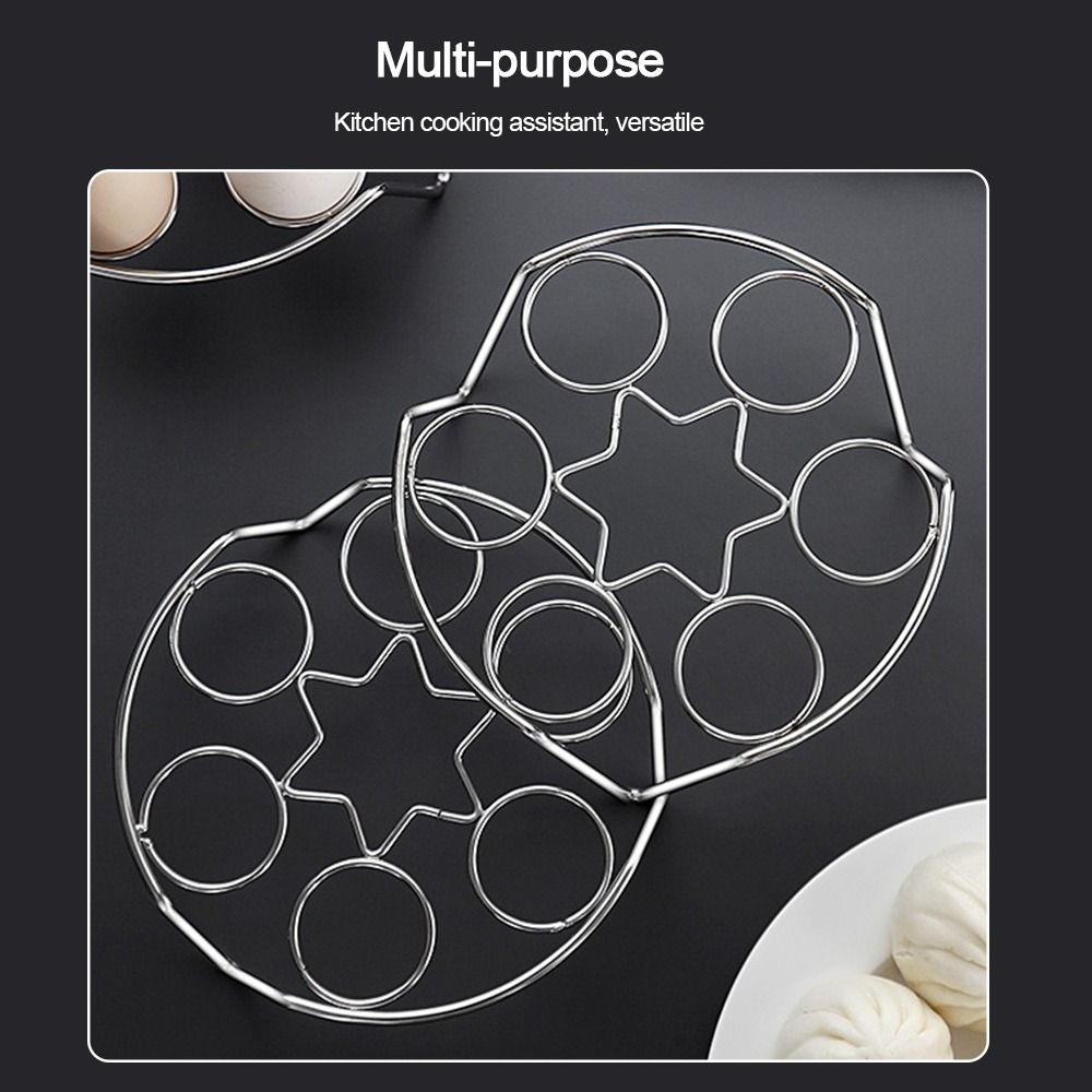 New Stainless Steel Egg Steamer Rack Round 7 Egg Hole Egg Steaming Stand Heavy Duty Egg Rack Pressure Cooker Accessories