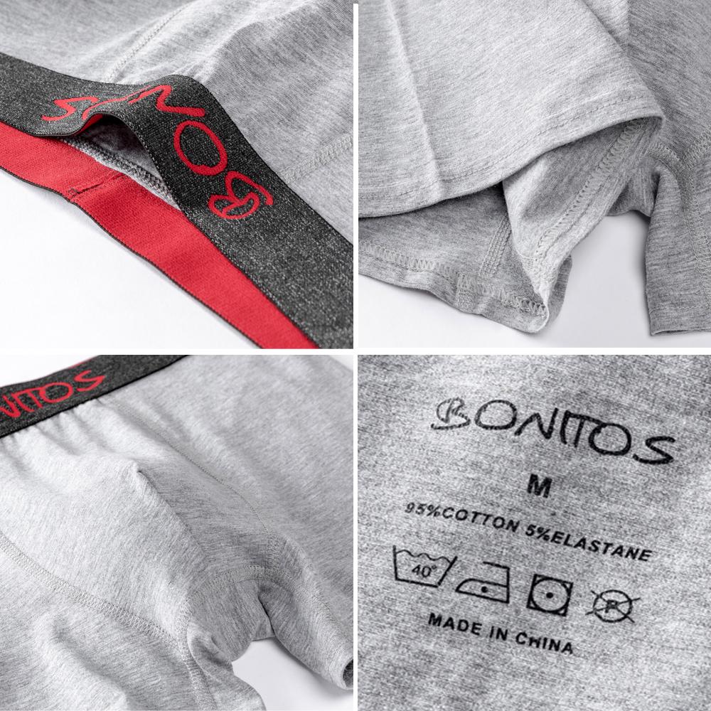 BONITOS 4 stk Ny herre trusepakke Bomullsundertøy for mann Boxershorts Sexy underbukser herre