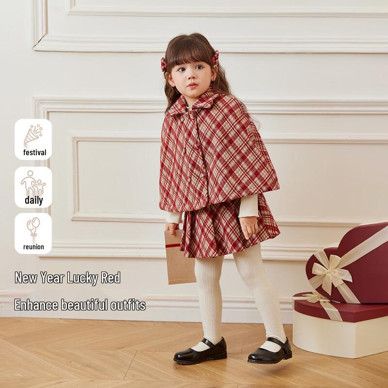 JELLYBABY Girls' Elegant Woolen Poncho