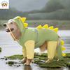 Hunderegenmantel mit Dinosaurier-Design, 4 Beine, Wasserdicht, Haustierkleidung, Sommer, Schwanzform, Regenmantel für große Hunde, Golden Retriever