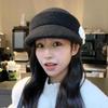 Korean Versatile Flower Beret Autumn and Winter New Windproof and Warm Hat for Women Outdoor Leisure Equestrian Hat Newspaper Boy Hat