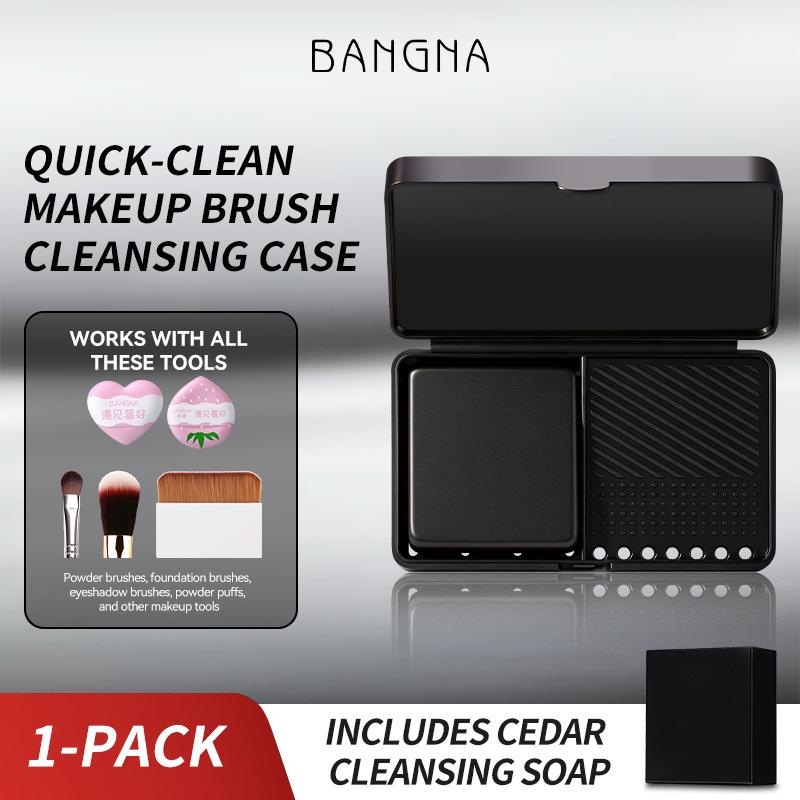 

BANGNA Mini Makeup Brush Cleaner Pad Sponge Holder Washing Tool Mini Storage Box