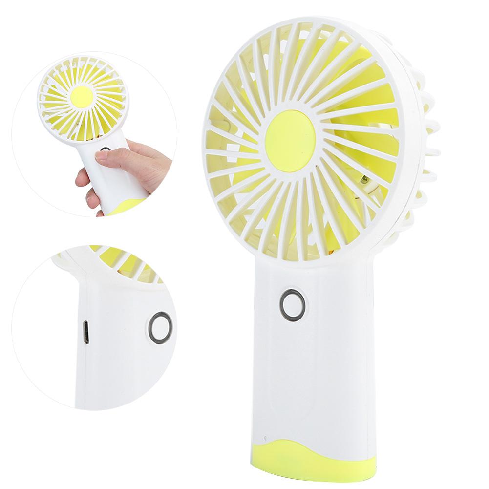Mini Fan Handheld Portable Summer AirCooling Tool for Office Dormitory Desktop(Yellow )