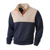 Men's Cable Knit Pullover Sweater Casual Long Sleeve Stand Collar 1/4 Button Up Fall Winter Sweatshirts