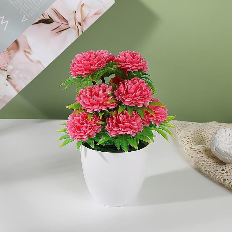 Flower Pot Plastic With Twelve Ball Chrysanthemum For Indoor Decoration