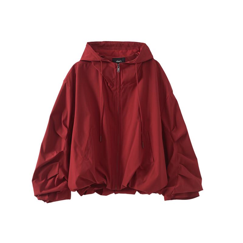 Demana 3-Proof Tech Hooded Pleated Short Jacket