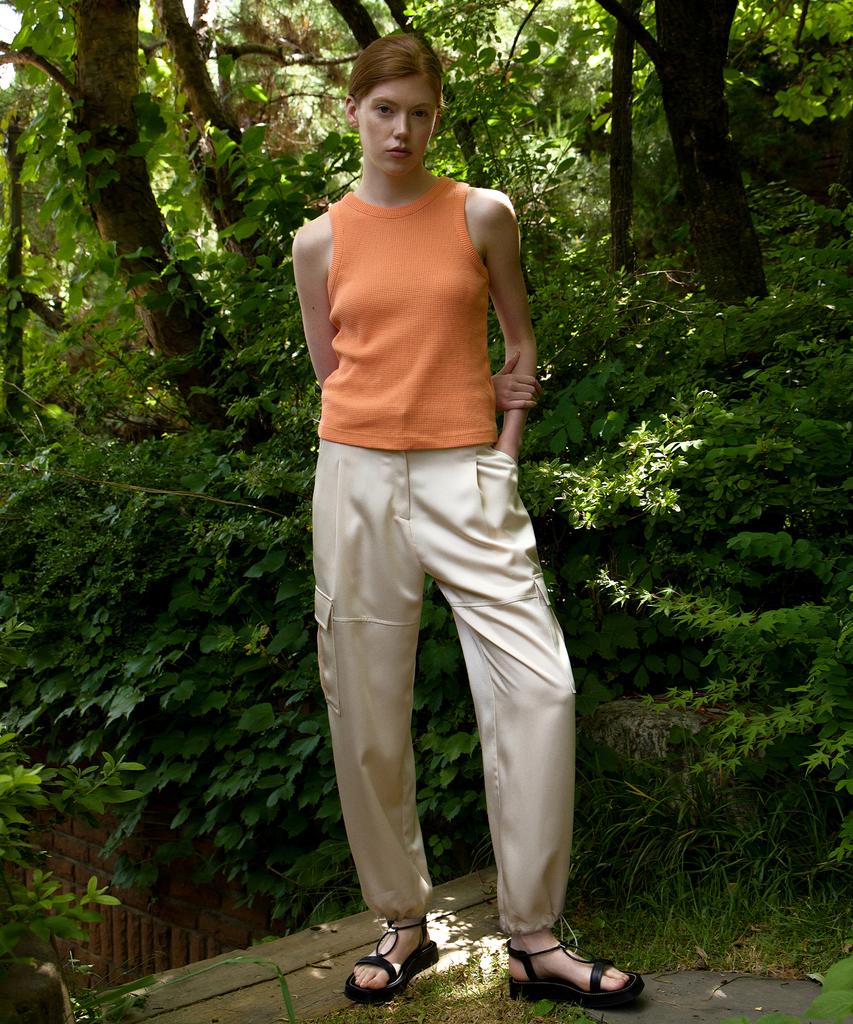 NEBELEVERYWEAR Satin Cargo Pants (2 Colors)