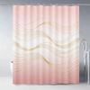 Modern Teal Gradient Wavy Line Art Waterproof Shower Curtain