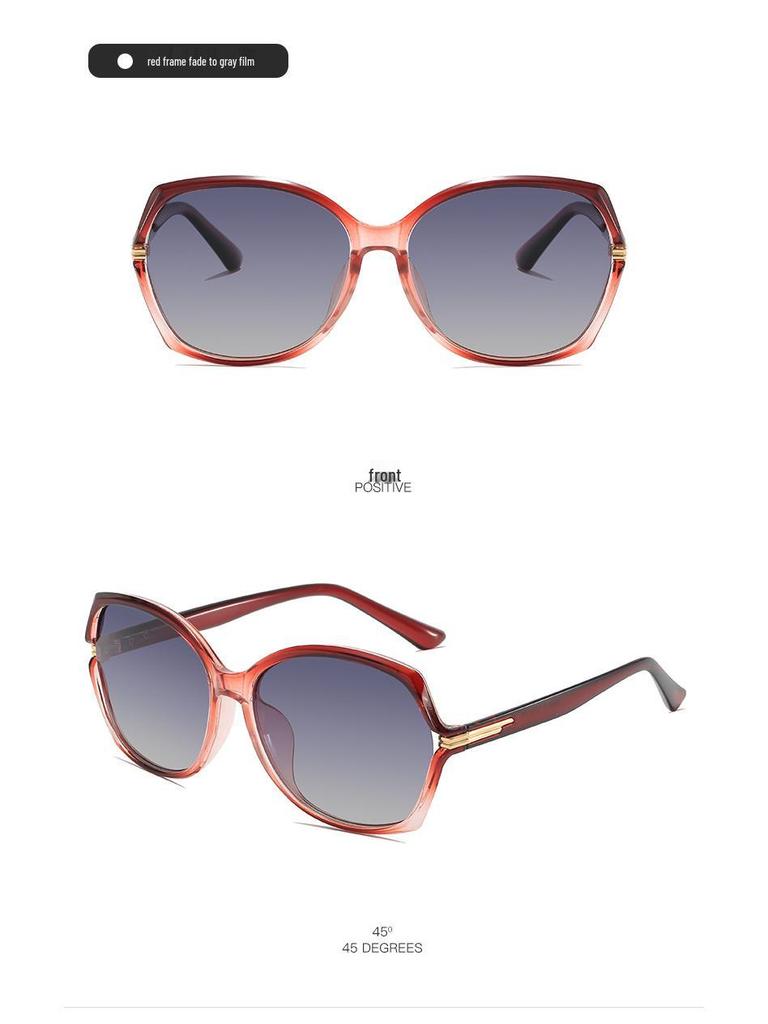 Elegant Oversized Polarized Sunglasses for Women - UV Protection, Retro Style, Face Slimming