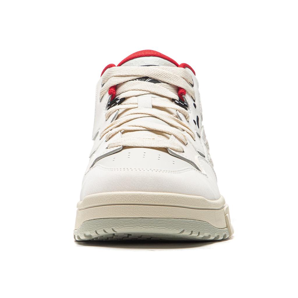 Li Ning Wave MID Abrasion Resistant, Lightweight, Balanced Mid top Skateboard Shoes Unisex White Gray AGCV265-1