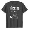 Funny Sleeping Cat Print TShirt Short Sleeve Round Neck Regular Fit Light Gray Black Ink Cartoon Cat Parody Gift Adult Clothing