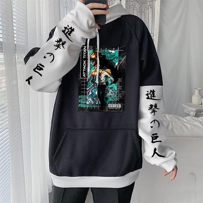 Japanse Anime Attack on Titan Eren Coole Grafische Bedrukte Capuchon Heren Dames Hoodies Plus Size Sweatshirt Harajuku Mannelijke Streetwear