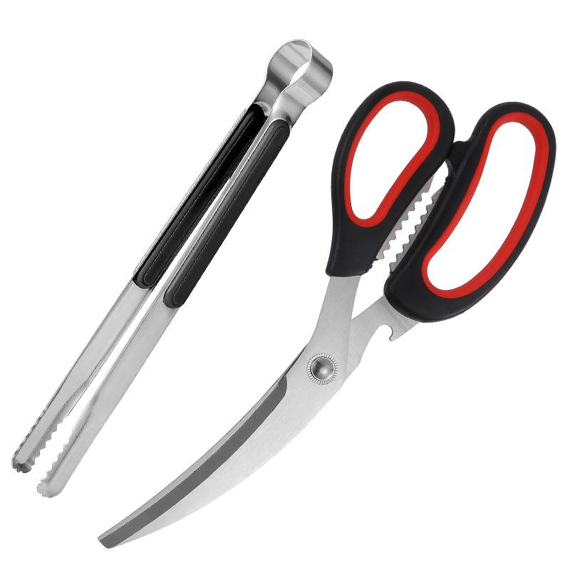 Ensemble de ciseaux coréens en acier inoxydable pour barbecue pour la cuisine et le camping en plein air - Parfait pour le poulet, le steak et plus encore.