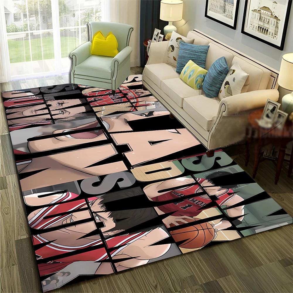 3D Basketball Anime Slam Dunk Cartoon Carpet Rug for Home Living Room Bedroom Sofa Doormat Decor,kid Area Rug Non-slip Floor Mat