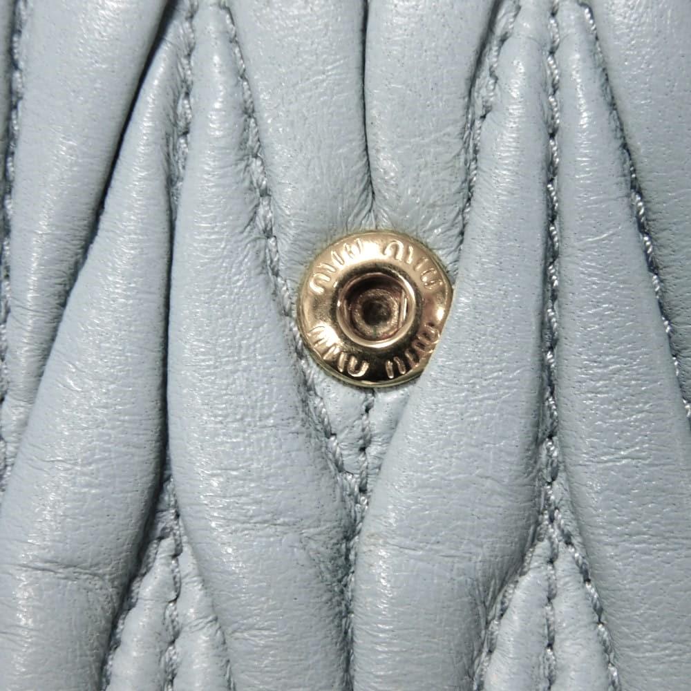 Used Matelasse Compact Zip Wallet (5ML002 N88 F0012 7941) with RFID and Lambskin. Metal logo. Cielo Women's from Japan