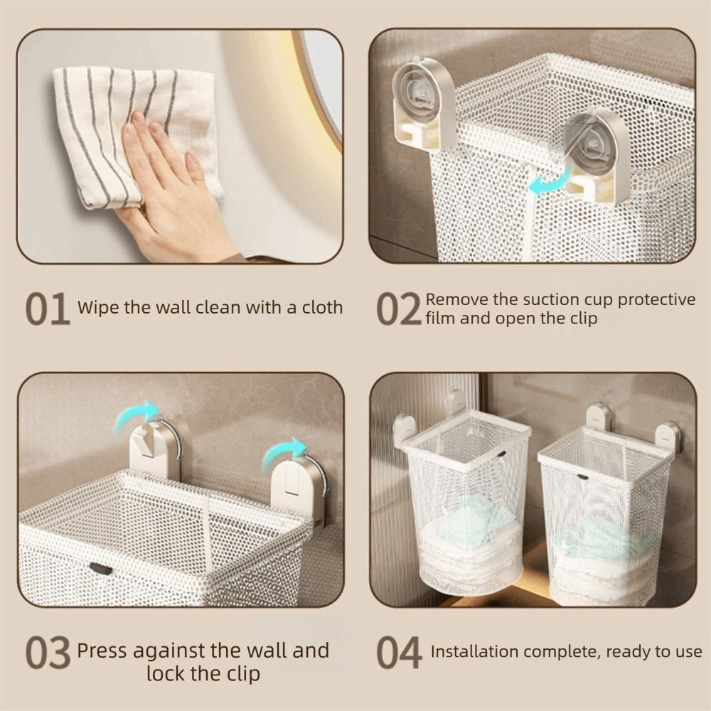 Breathable Design Hanging Laundry Basket Mesh Material Laundry Sorter  Bathroom Storage