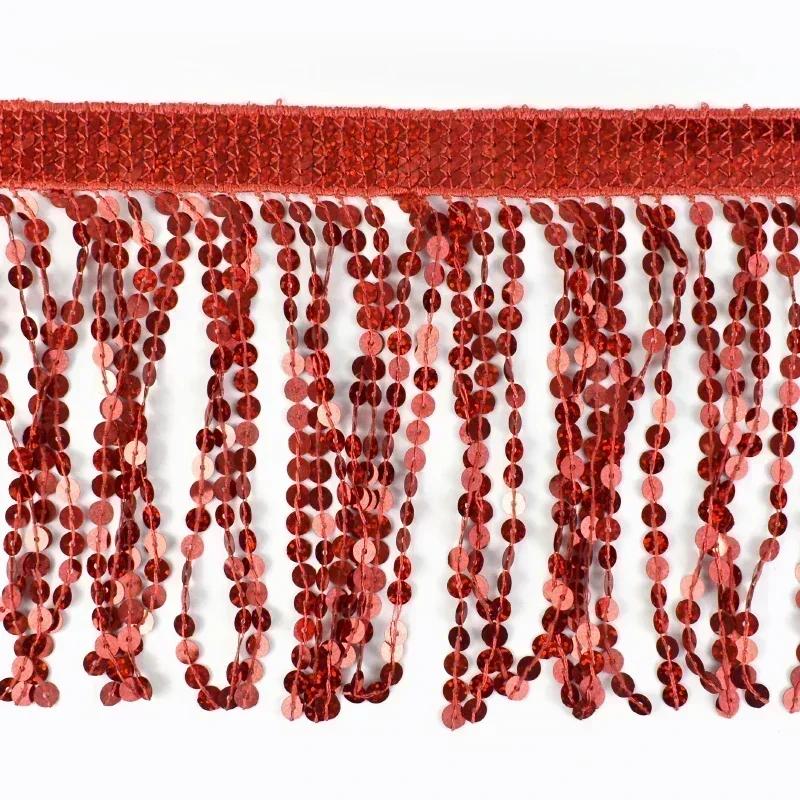 1-5M 16cm Meetee Sequin Tassel Fringe Latin Dress Lace Trims Ribbon Clothes Fringes Fabric Garment Crafts Sewing Accessories