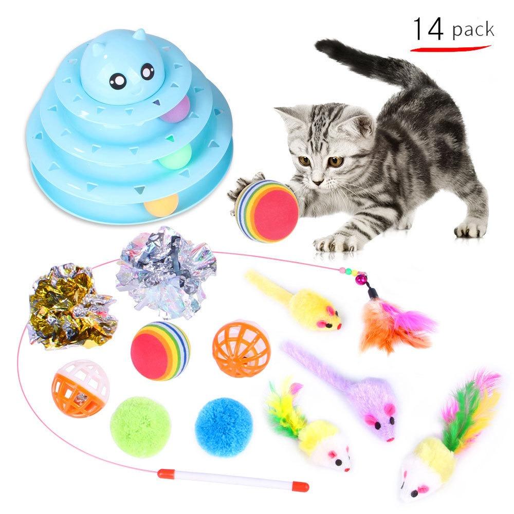 Mouse Shape Balls Pet Cat Toys Set Foldable Cat Tunnel Toys Funny Cat Stick  Kitten Training