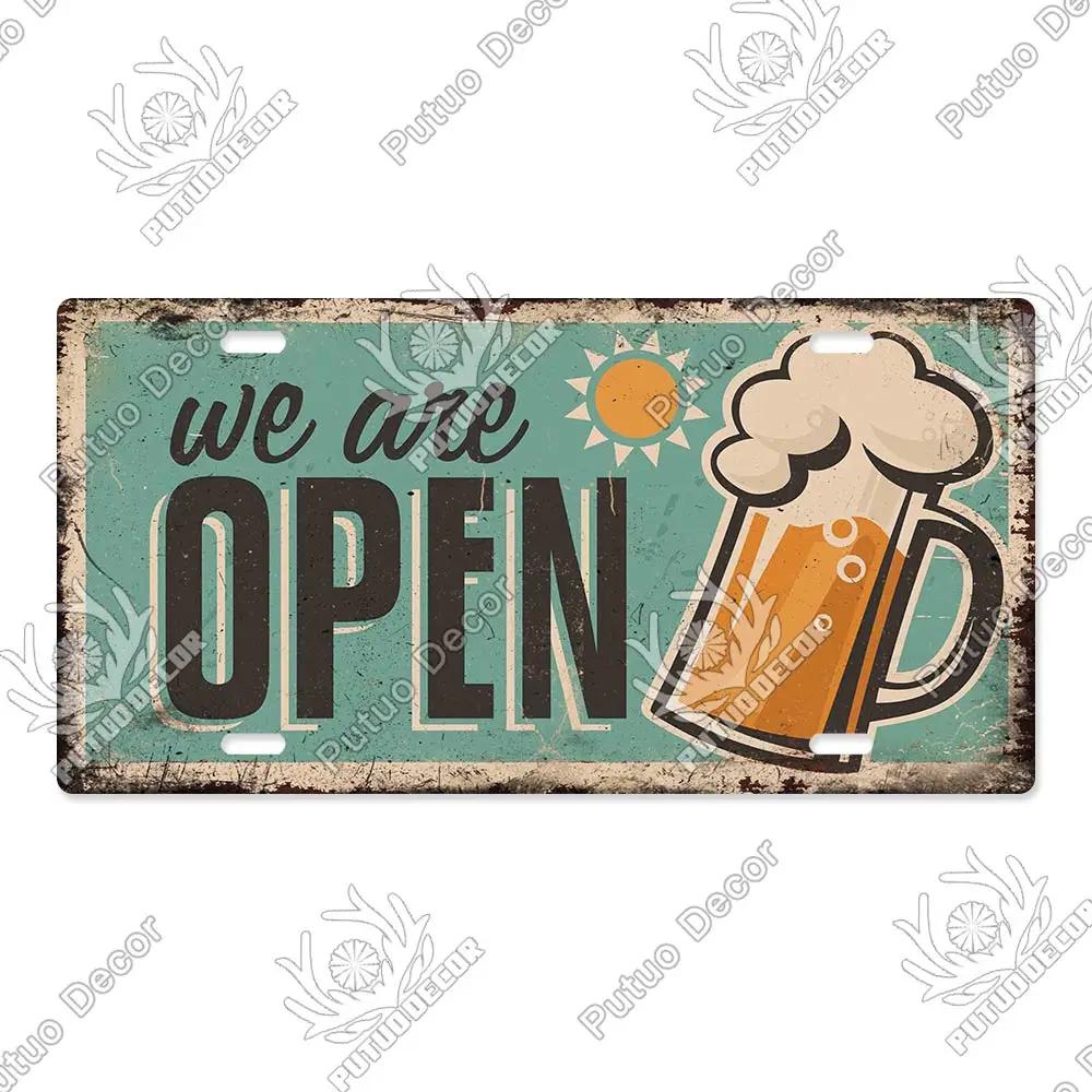 Putuo Decor Bier Metallschild Blechschild Plakette Metall Vintage Nummernschild Dekoration für Bar Pub Man Cave Wohnzimmer Wanddeko