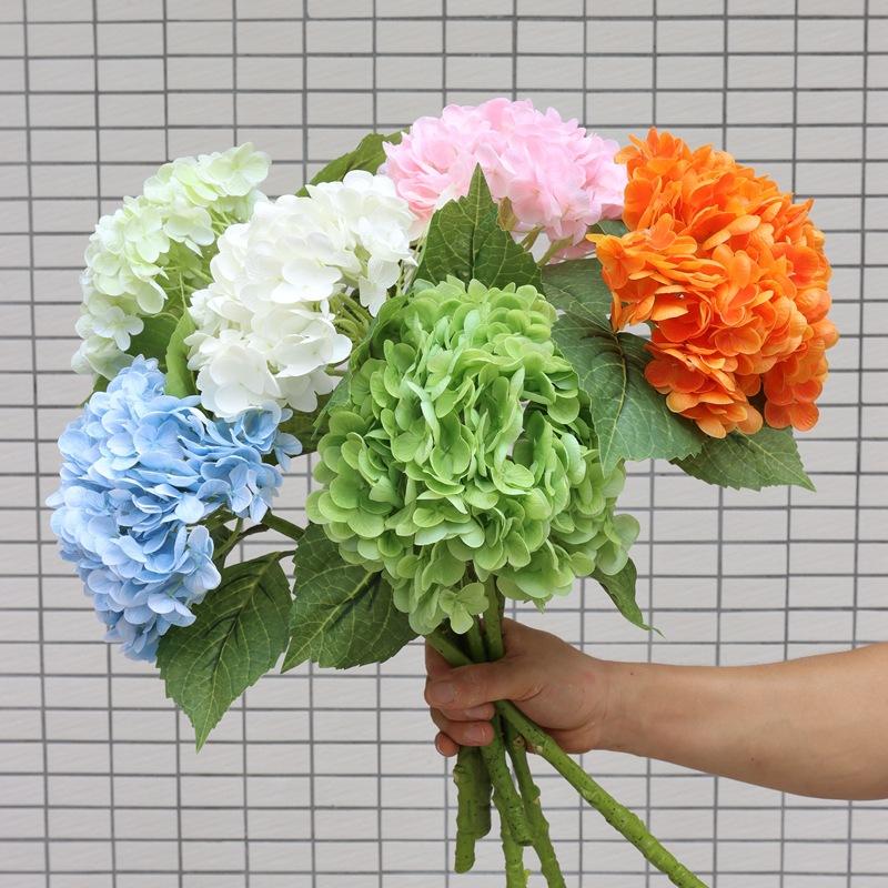 Moisturizing Large Hydrangea Hotel Decoration Flower Arrangement Wedding Arrangement Fake Flower Wholesale Film Hydrangea