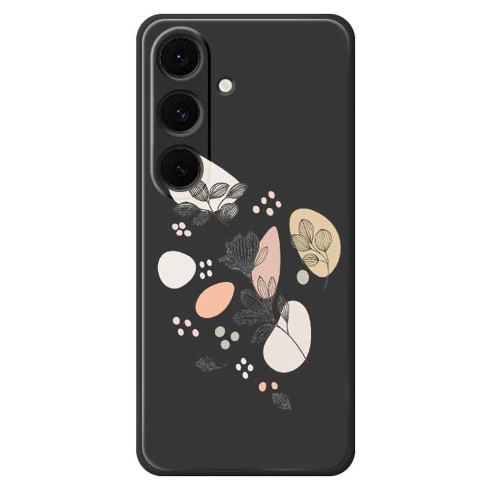 

For Samsung Galaxy S25+ Case Sketch Leaves Pattern Printing Straight Edge TPU Phone Back Cover