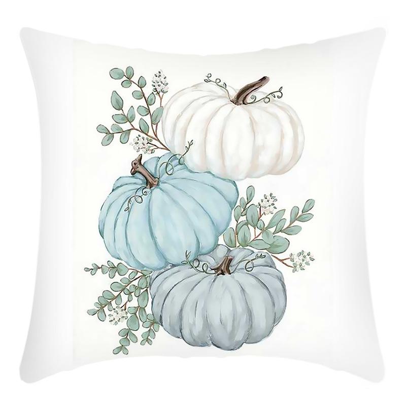 

New Thanksgiving Pillowcase Blue Pumpkin Letter Print Home Decoration Holiday Pillow Pillowcase 45 * 45Cm pillowcase