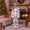 Christmas Parent-Child Matching Outfit with Stand Collar, Button Front and Festive Print