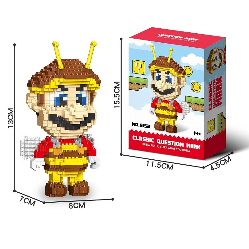 Anime Mario Yapı Taşları Figürleri Luigi Yoshi Çizgi Film Küçük Parçacıklar Montajlı Blok Model Bebekler Oyuncaklar Çocuk Hediyeleri