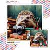 New Arrival 5D DIY Full Circle Diamond Painting "Hedgehog and Book" Embroidery Cross Stitch Home Decor Gift