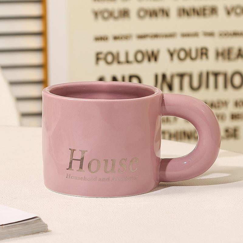 Simple Mug High Value Ceramic Water Cup Milk Cup Office Men's High End Exquisite Coffee Cup for Girls