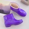 New velvet rain shoes women's adult short rubber shoes thick-soled warm and non-slip kitchen wear-resistant waterproof shoes rain boots