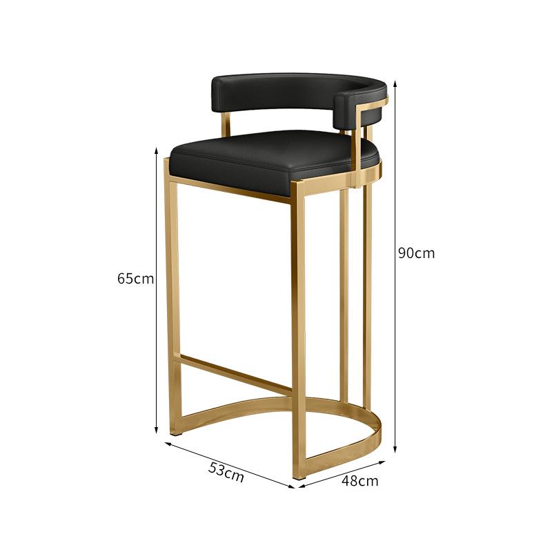Nordic Curved Backrest Iron Bar Stool - Light Luxury Simple Design