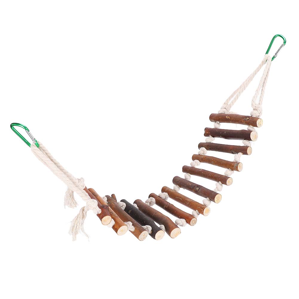 Papagali Pod Suspendat din Lemn 10CM Pasăre de Companie Frânghie de Bumbac Moale Scară Orizontală Aeriană