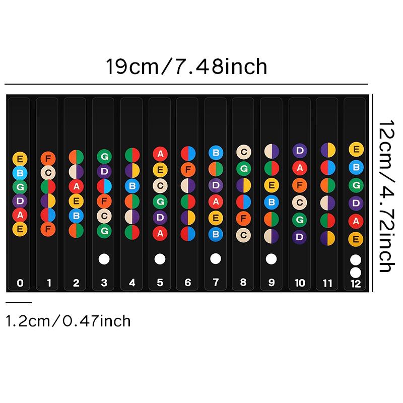 Guitar Scale Sticker Fretboard Coded Notes Labels Stickers Beginner Self Study Visual Guide Guitar Accessories Music Lovers ZYF