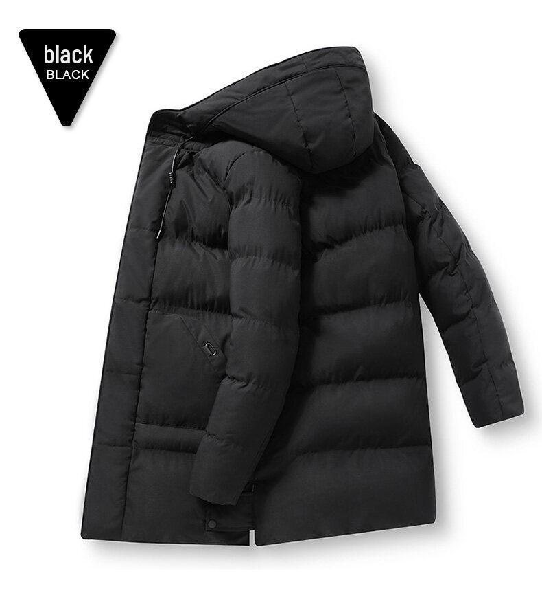 Plus Size Men's Mid-Length Thickened Winter Cotton Jacket