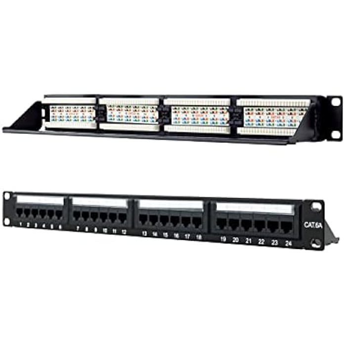 Panneau de brassage UTP RJ45 Cat.6A - NANOCABLE - 10.21.4124 - 24 ports - Noir - IDC 110