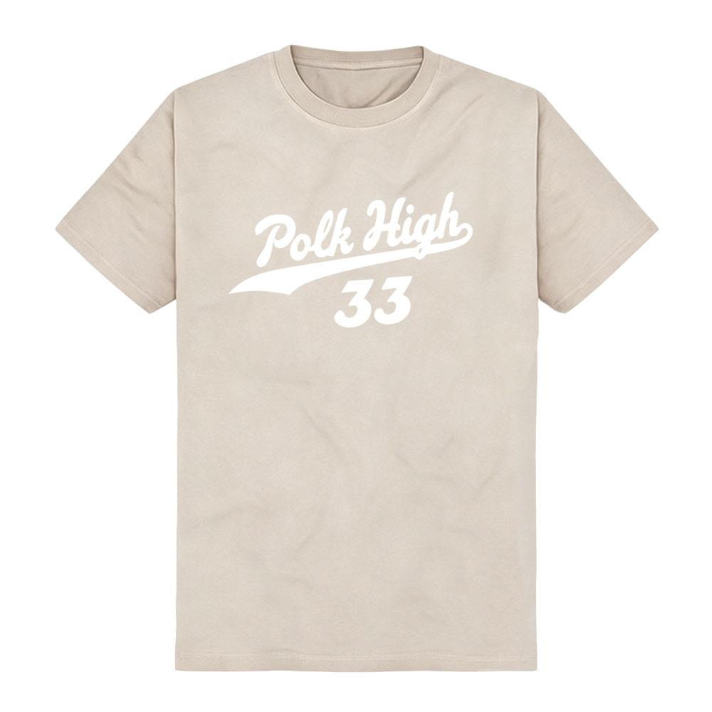 Polk High 33 Retro T-Shirt Married with Children Tees Vintage Baseball Style Short Sleeve Tshirt Crew Neck Casual Daily Clothes