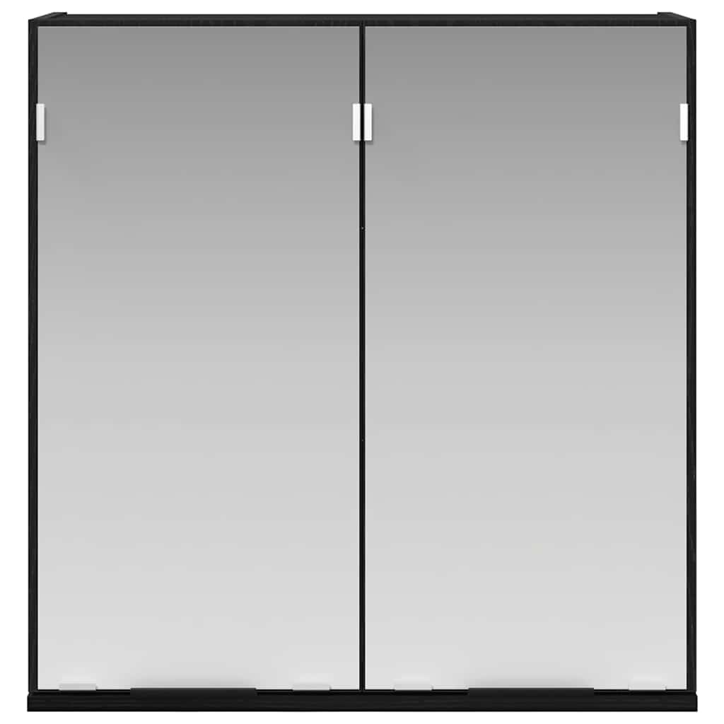 Mirror Cabinet with Shelf Black Oak Effect 64 X 20 X 67 Cm