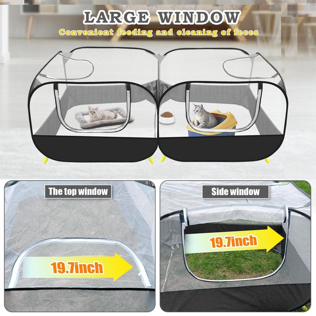 Pet Enclosure Indoor Multi Function Reversible Protection Indoor Kitten Enclosure For Travel Outdoor Animal Cat Ground Lawn