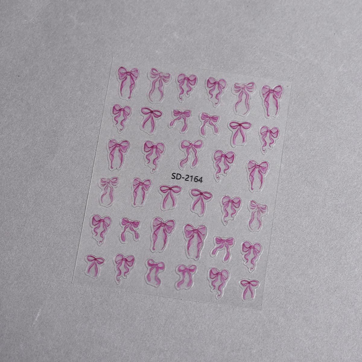 White 3D Nail Stickers: Ribbons, Bows, Ballet Shoes Decals