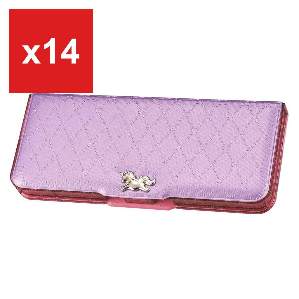 Kutsuwa Royal Pretty Pencil Case, 2-Door, Unicorn Purple